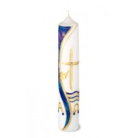 TAUFKERZE BLAU GOLD
